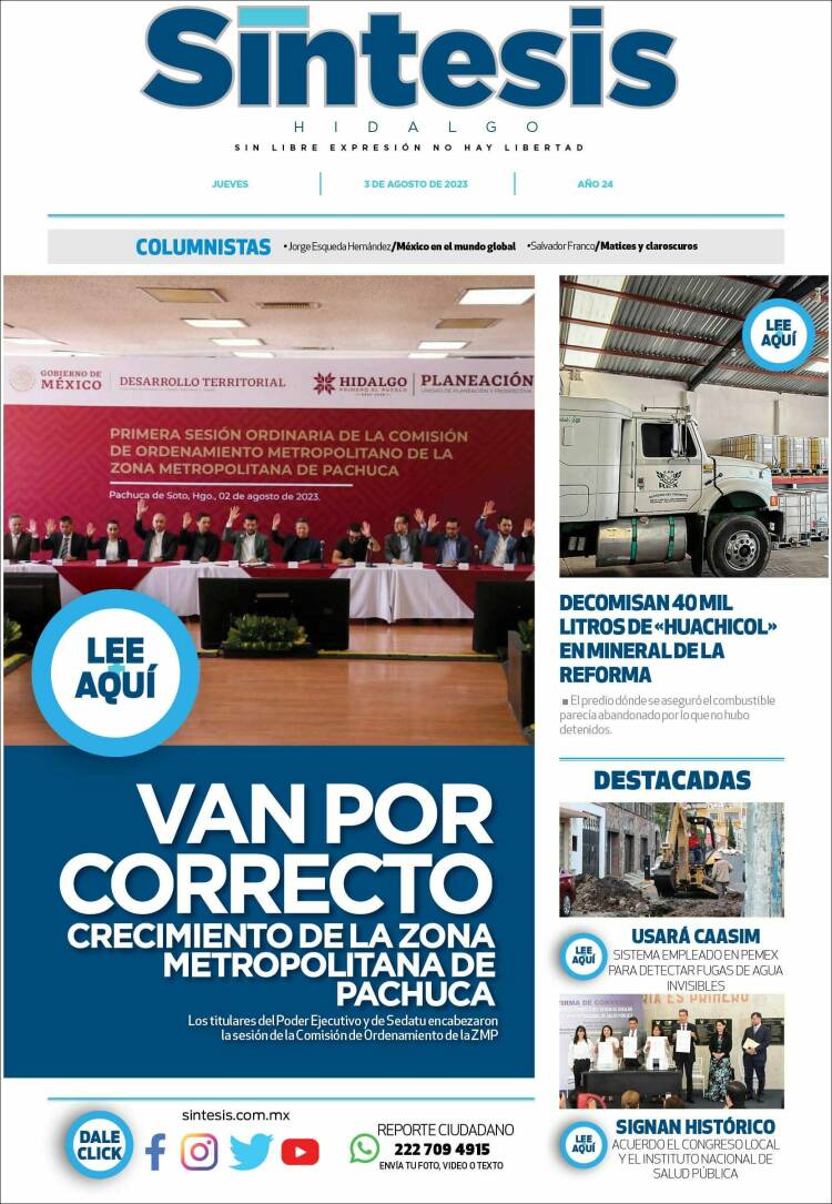 Portada de Sistesis - Hidalgo (M&eacute;xico)