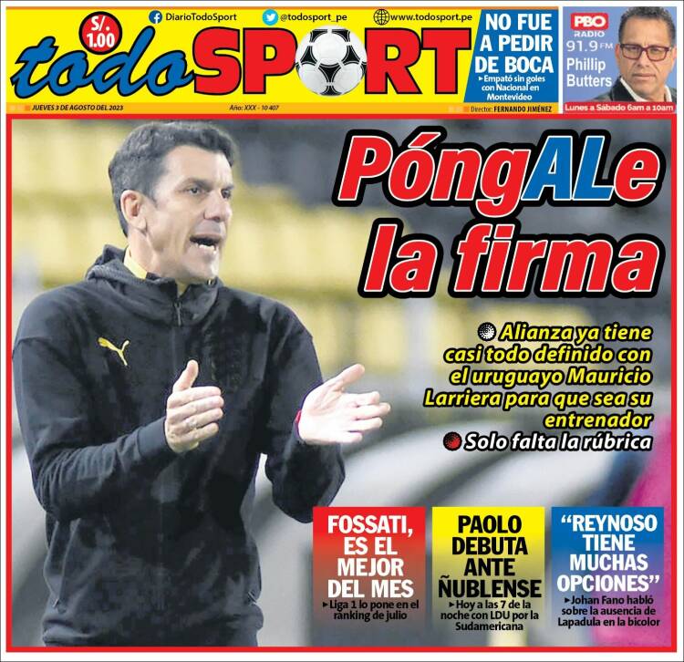 Portada de TodoSport (Perú)