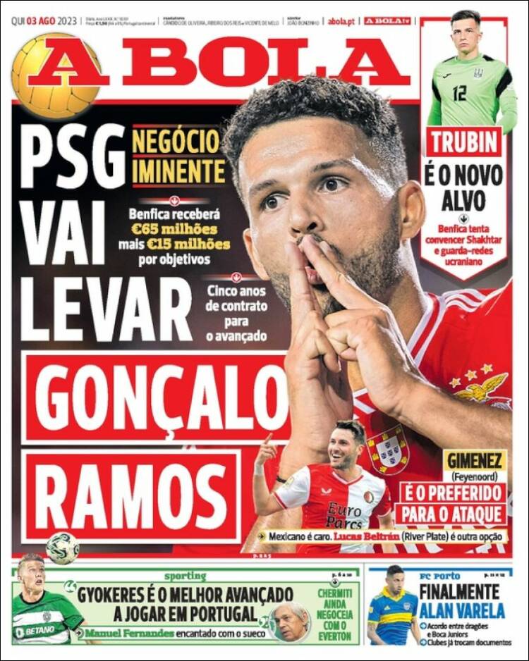 Portada de A Bola (Portugal)