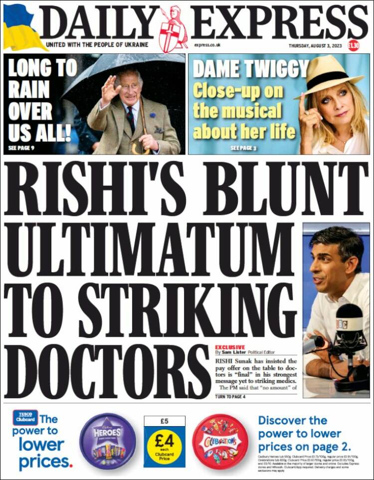 Portada de Daily Express (Reino Unido)