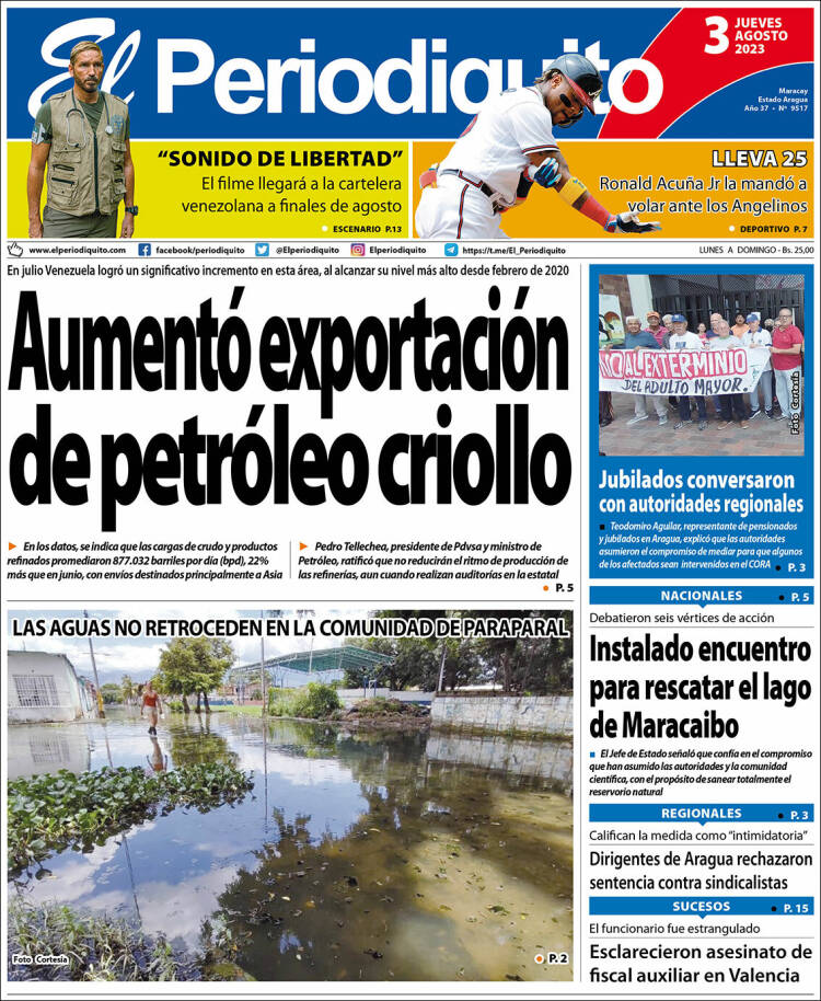 Portada de Periodiquito de Aragua (Venezuela)