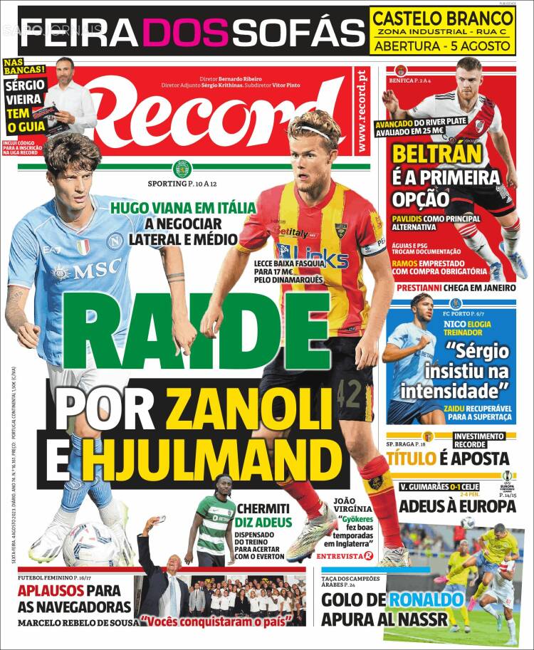 Portada de Record (Portugal)