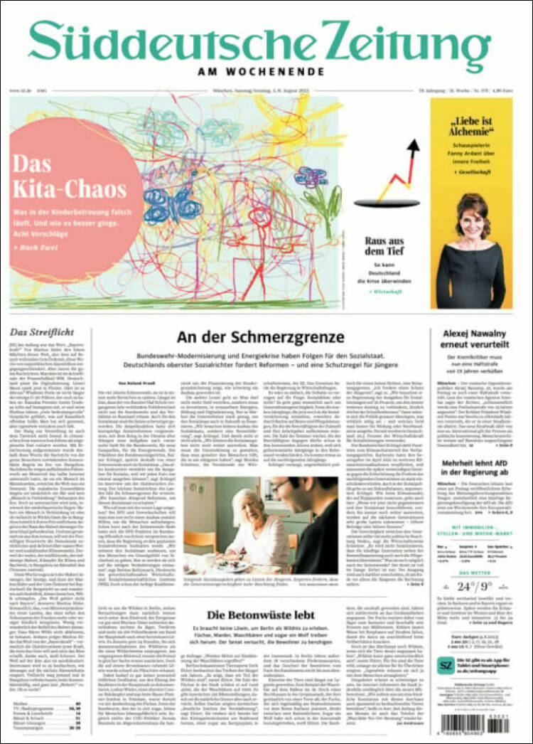 Portada de Sueddeutsche (Alemania)