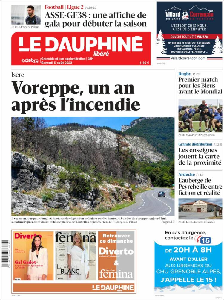 Portada de Le Dauphiné Libéré (Francia)