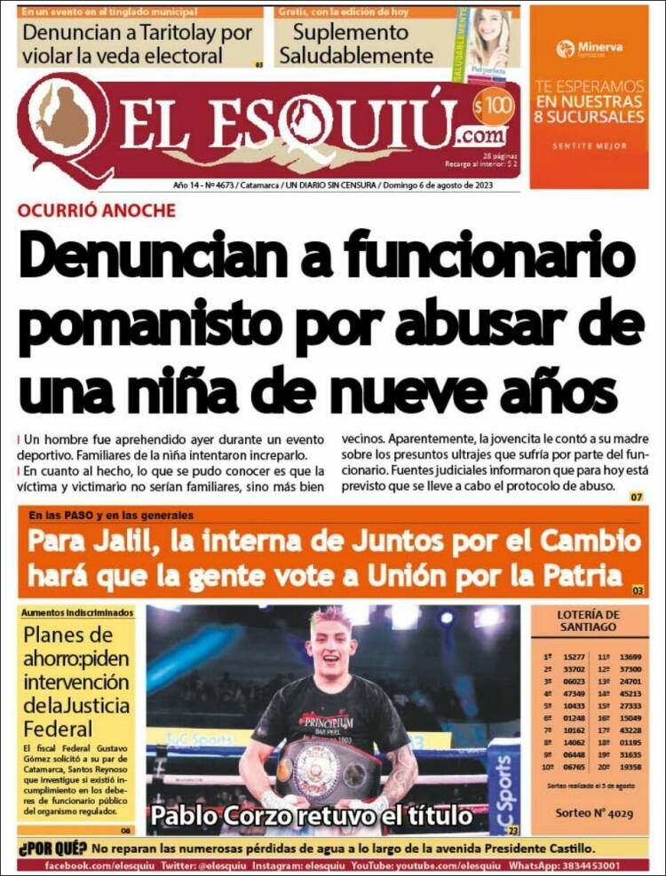 Portada de El Esquiu (Argentina)