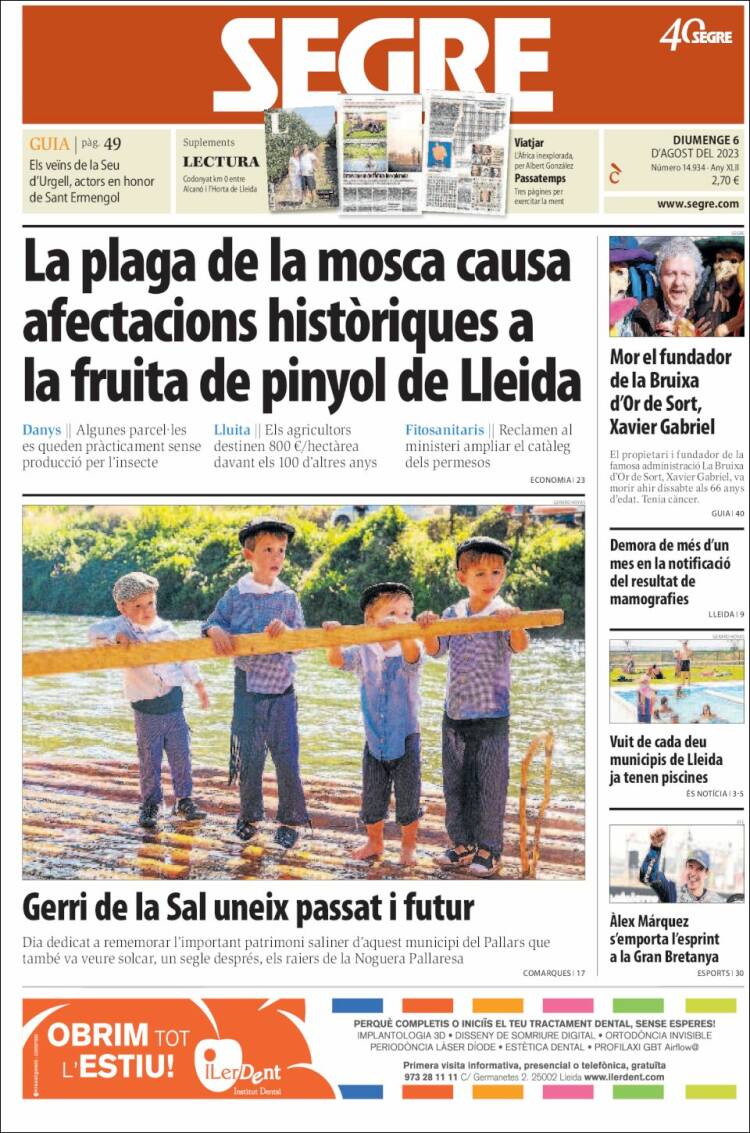 Portada de Segre (España)