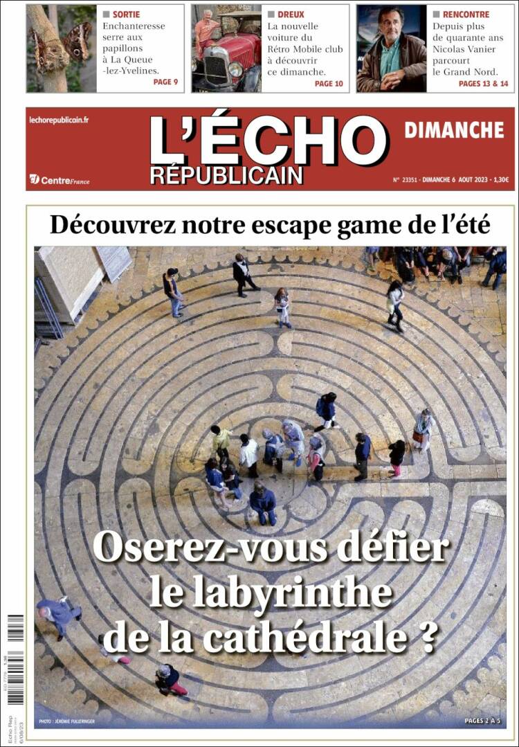 Portada de L'Echo Républicain (Francia)