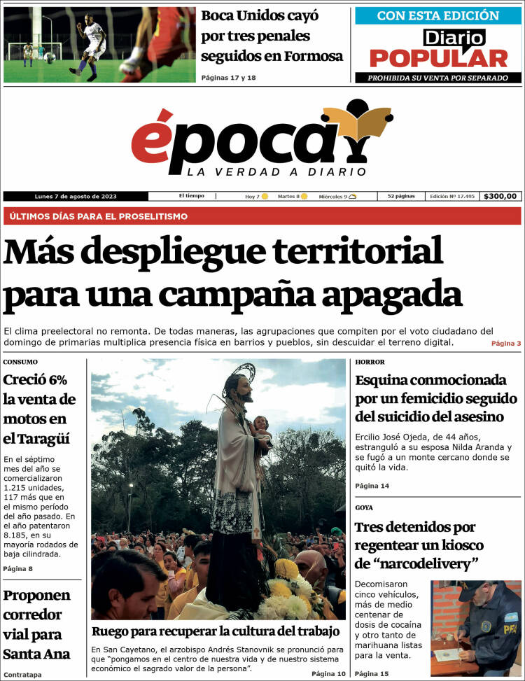 Portada de Diario Época (Argentina)