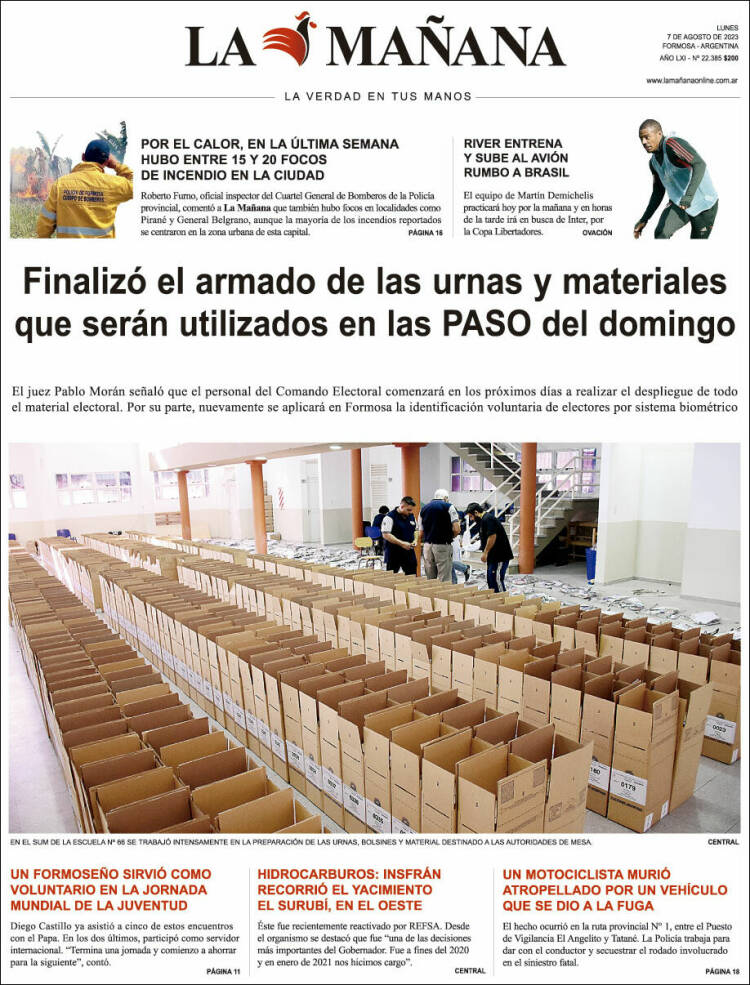 Portada de Diario La Mañana (Argentina)