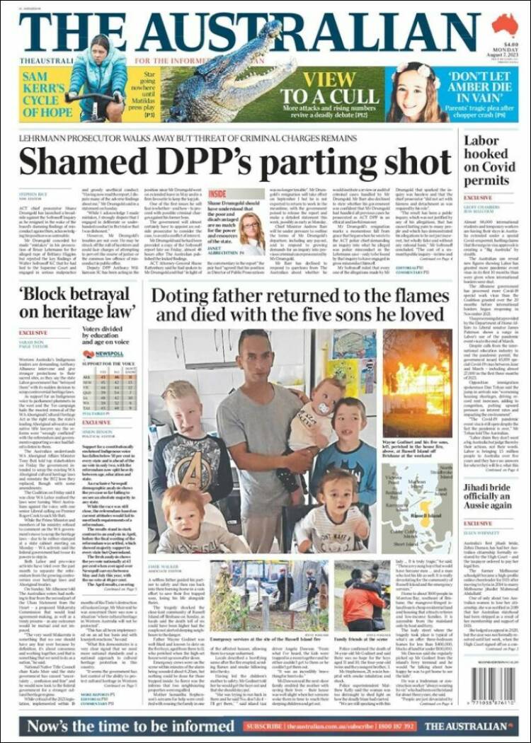 Portada de The Australian (Australia)