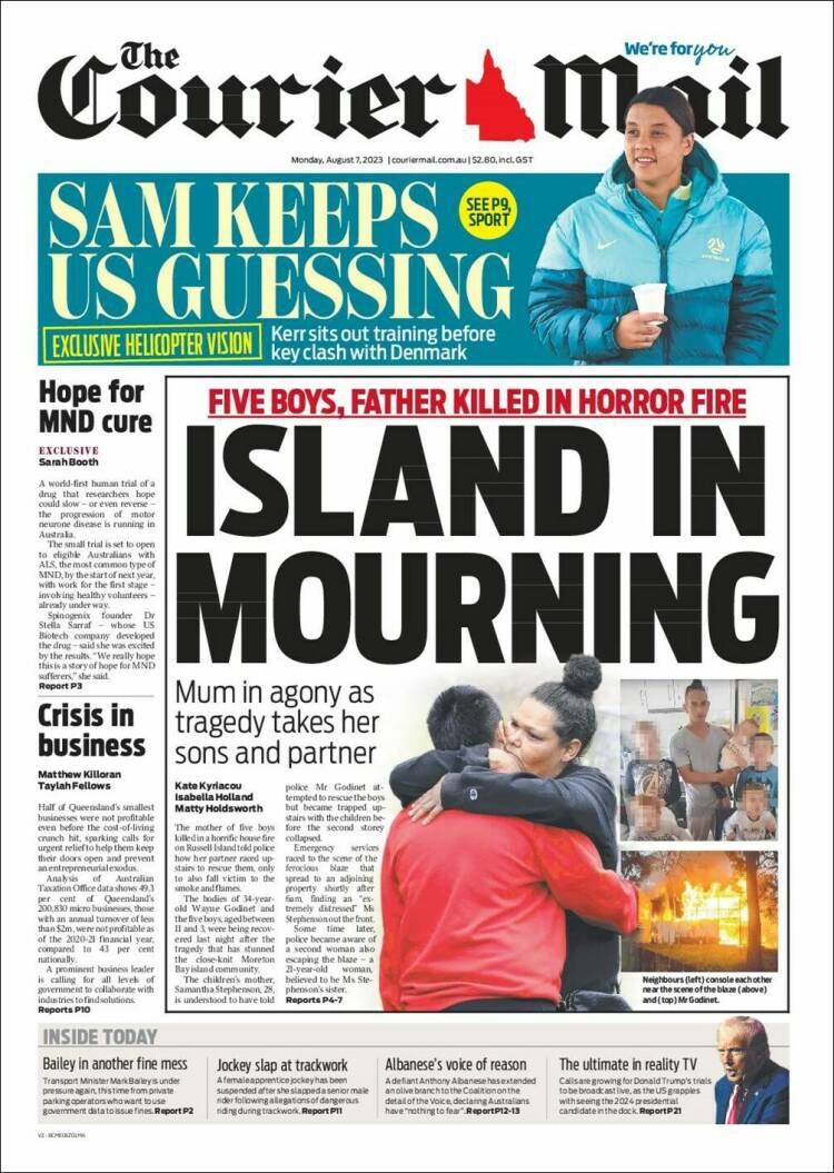 Portada de The Courier-Mail (Australia)