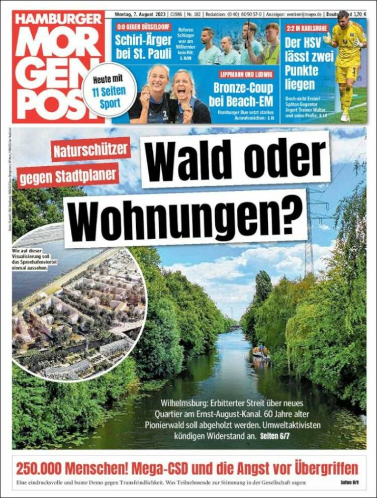 Portada de Hamburger Morgenpost  (Alemania)