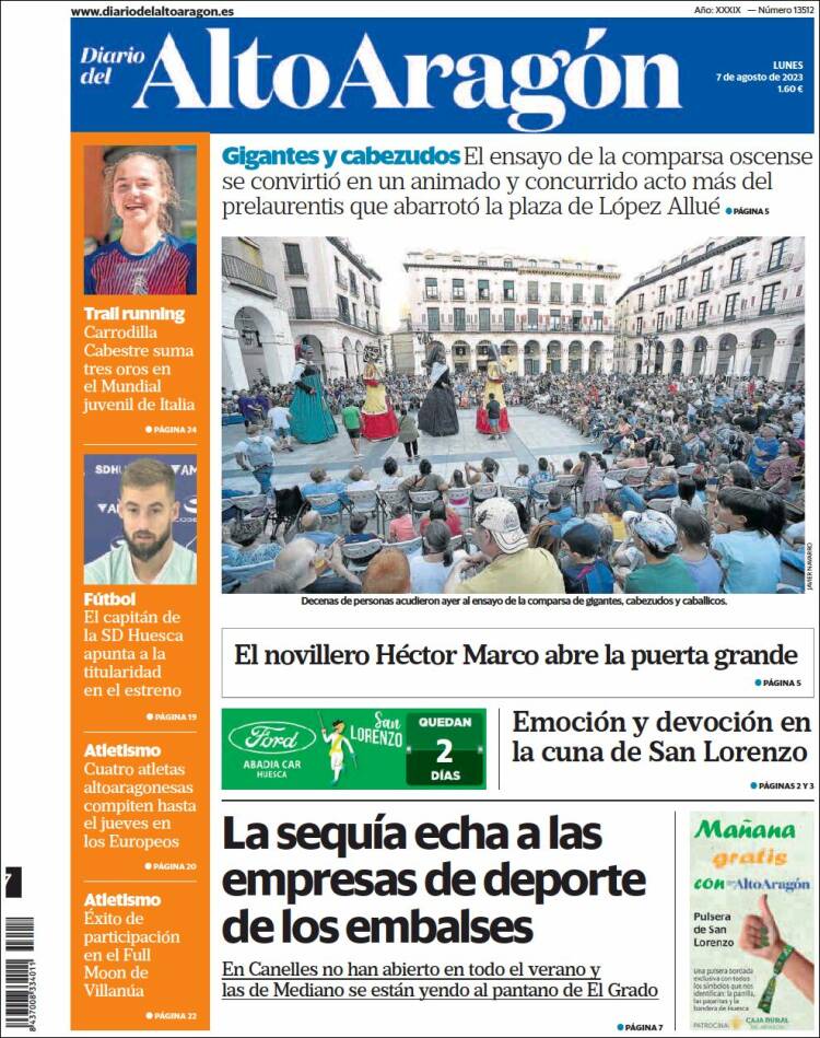 Portada de Diario del AltoAragón (España)