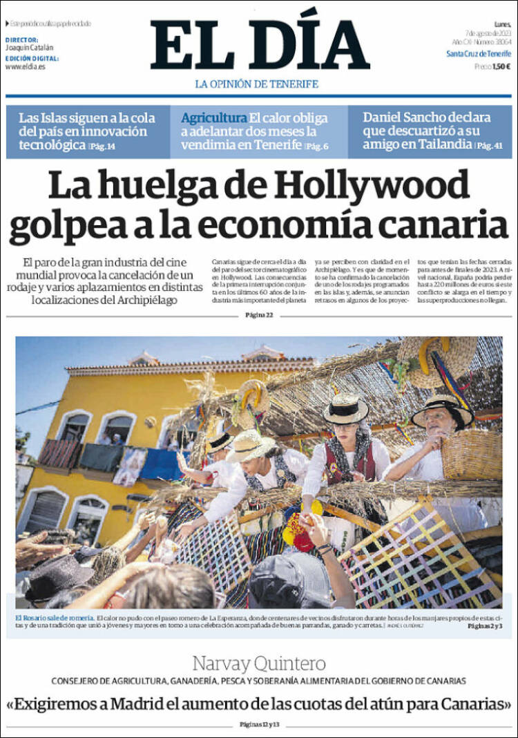 Portada de El Día (España)