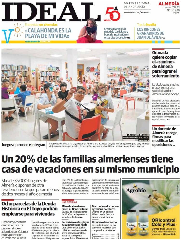 Portada de Ideal Almeria (España)