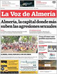 Portada de La Voz de Almería (España)