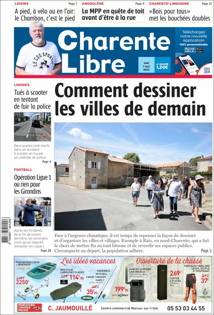 Portada de Charente Libre (Francia)