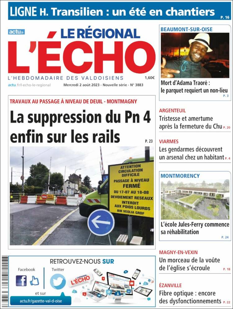 Portada de L'Echo de la Haute-Vienne (Francia)