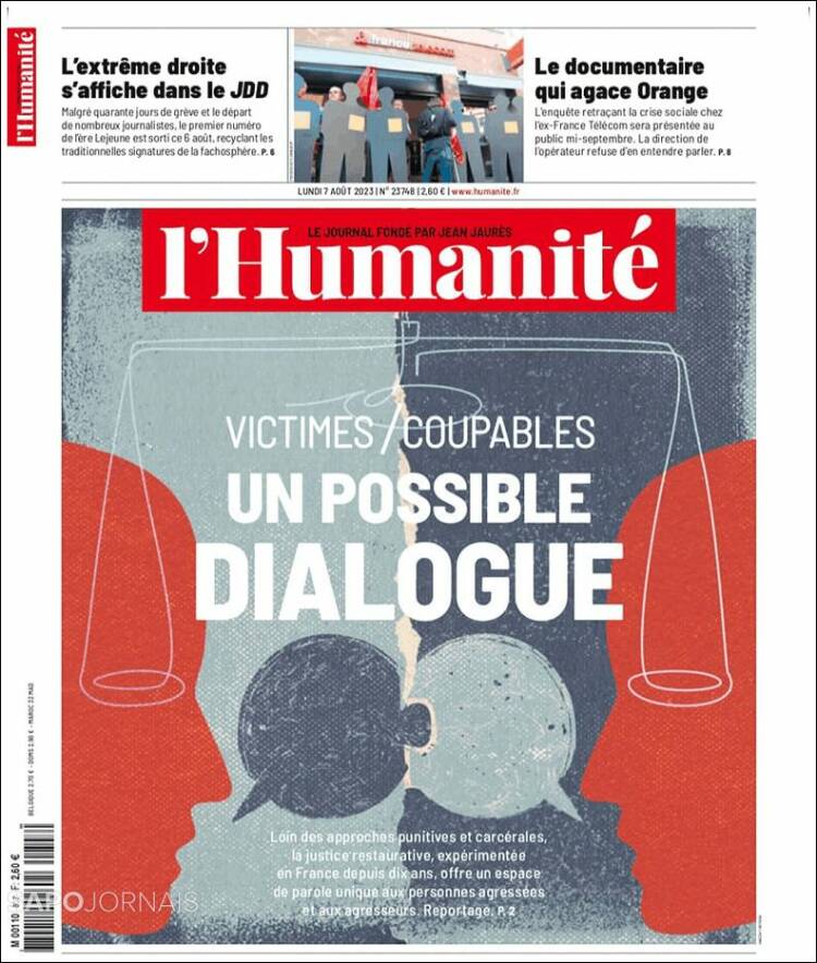 Portada de l'Humanite (Francia)