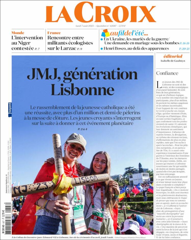 Portada de La Croix (Francia)