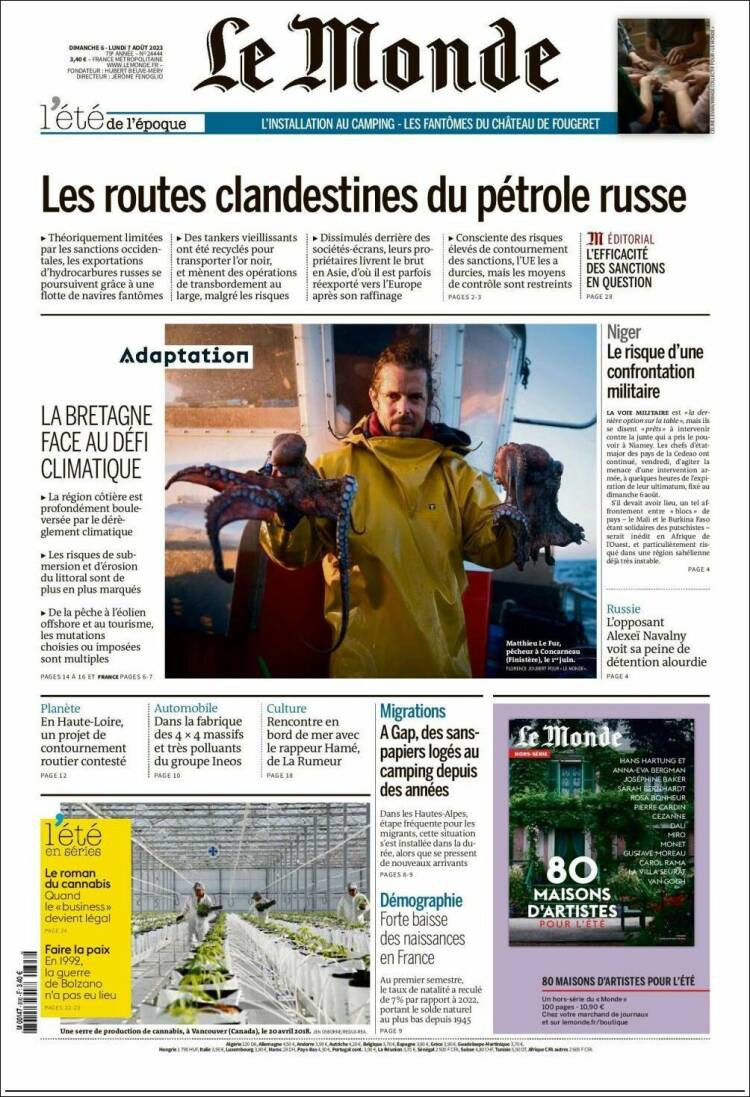 Portada de Le Monde (Francia)