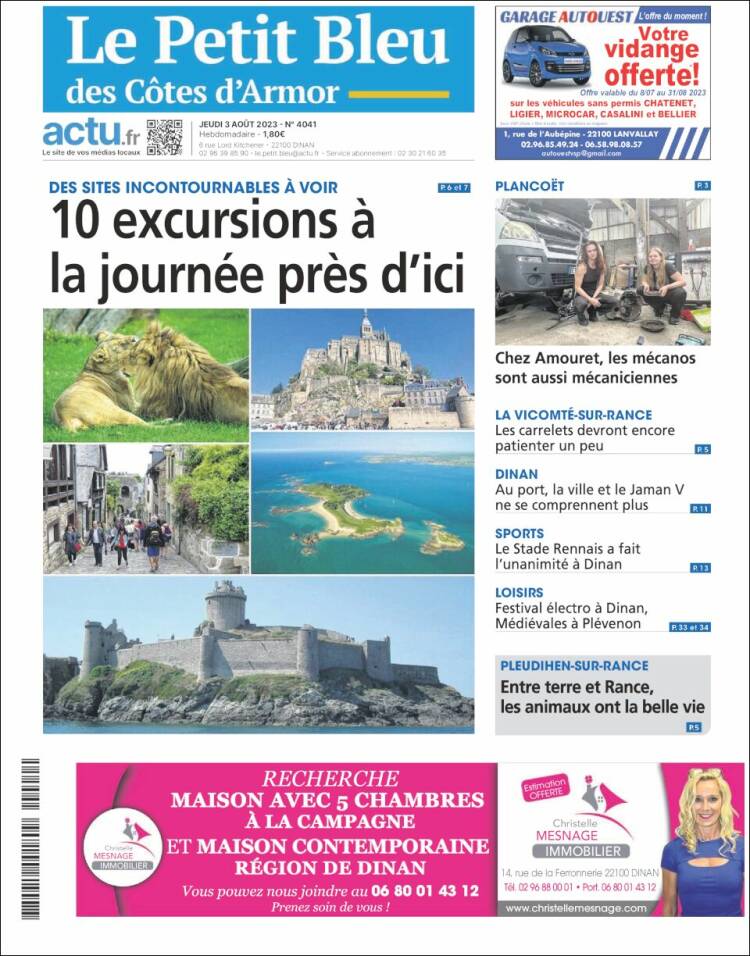 Portada de Le Petit Bleu (Francia)