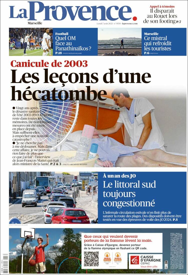 Portada de La Provence (Francia)