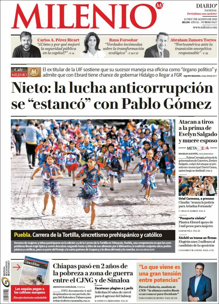 Portada de Milenio (M&eacute;xico)