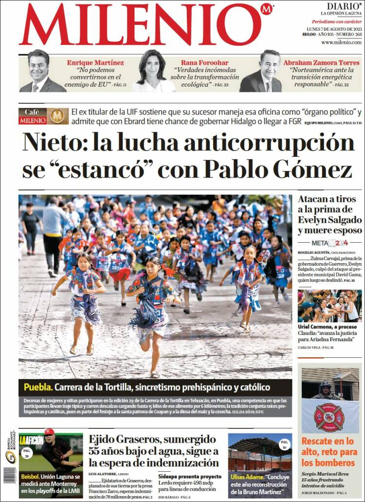 Portada de Milenio - Laguna (M&eacute;xico)