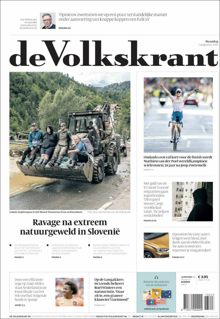 Portada de De Volkskrant (Pa&iacute;ses Bajos)
