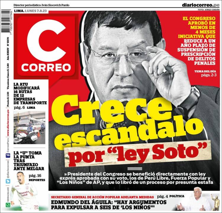 Portada de Diario Correo (Perú)