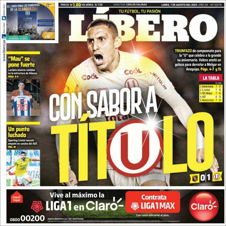 Portada de Líbero (Perú)