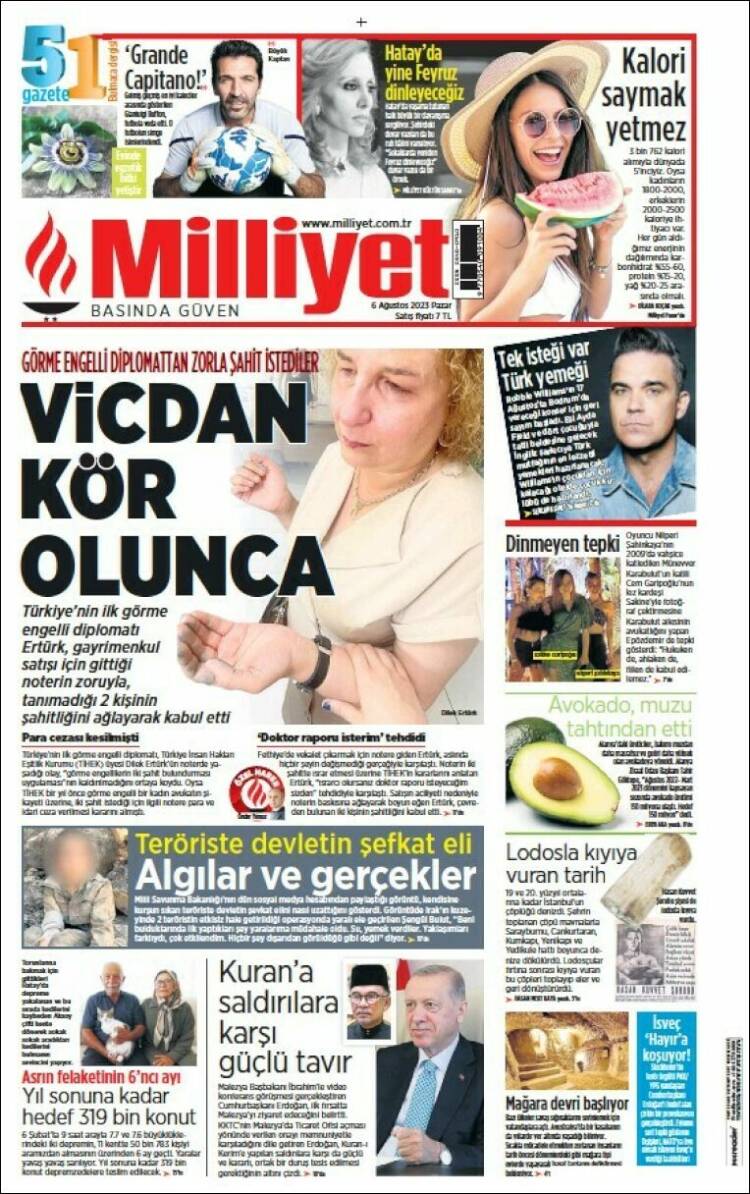 Portada de Milliyet (Turqu&iacute;a)