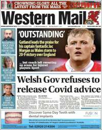 Portada de Western Mail (Reino Unido)