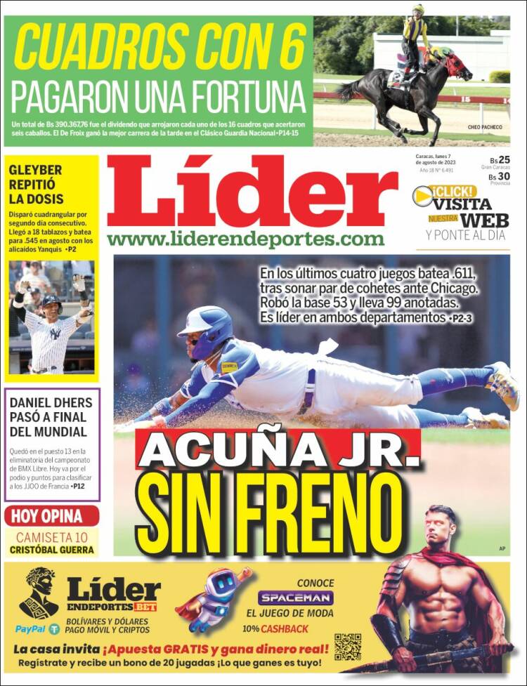 Portada de Lider en deportes (Venezuela)
