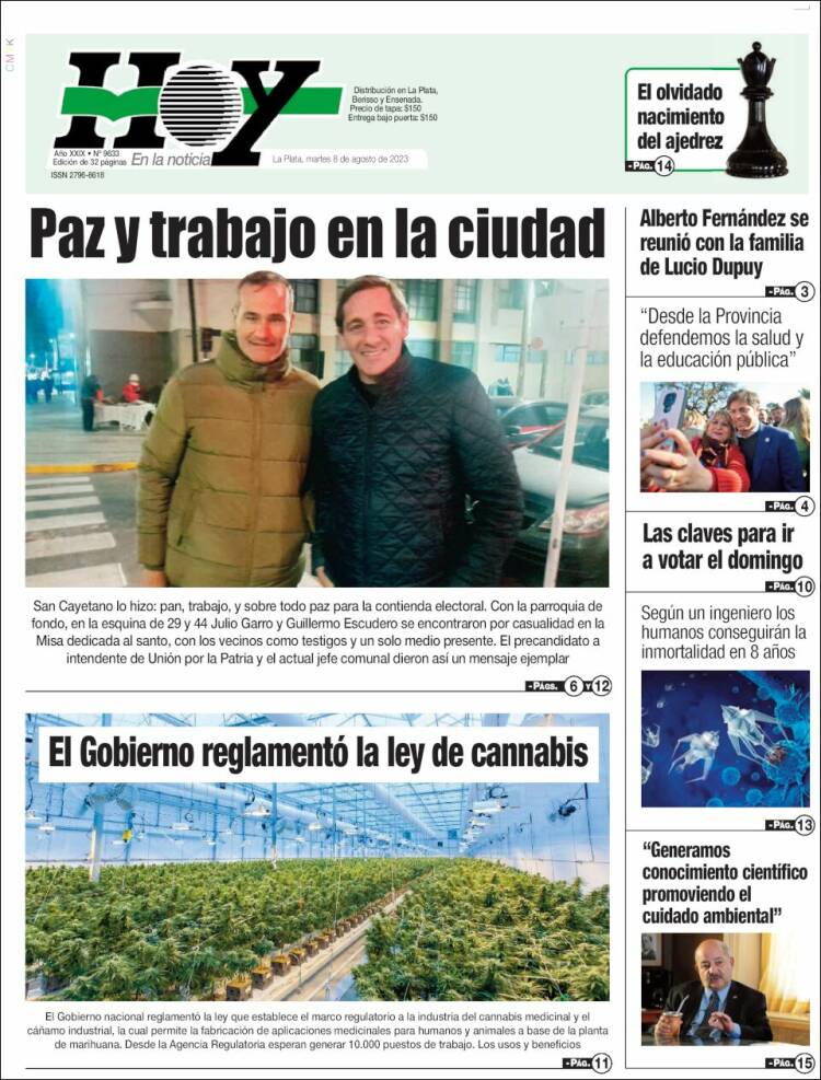 Portada de Diario Hoy (Argentina)