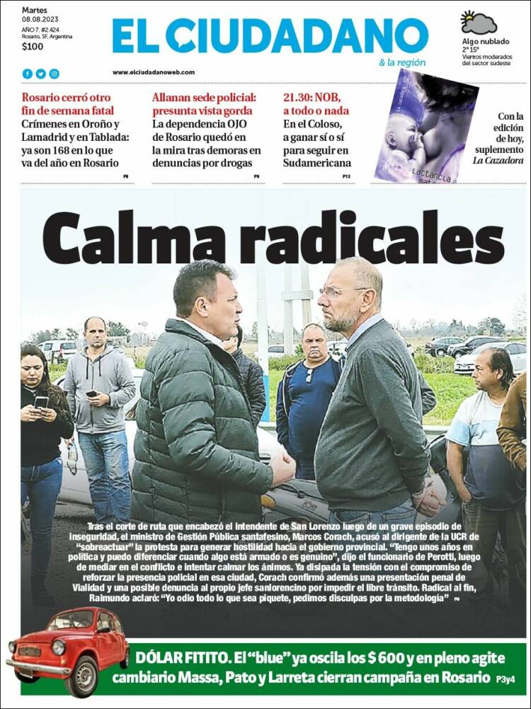 Portada de Diario El Ciudadano (Argentina)
