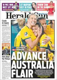 Portada de Herald Sun (Australia)