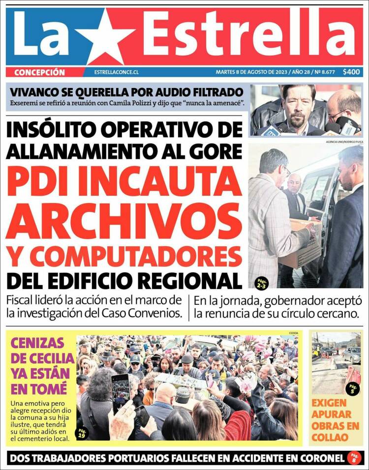 Portada de La Estrella de Concepción (Chile)