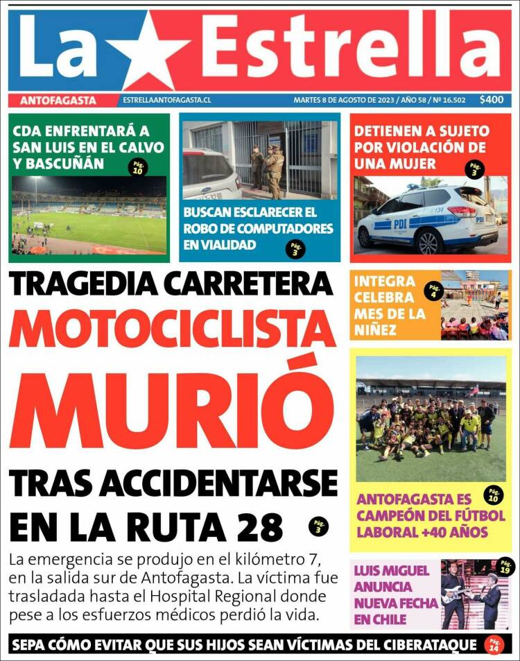 Portada de La Estrella del Norte (Chile)