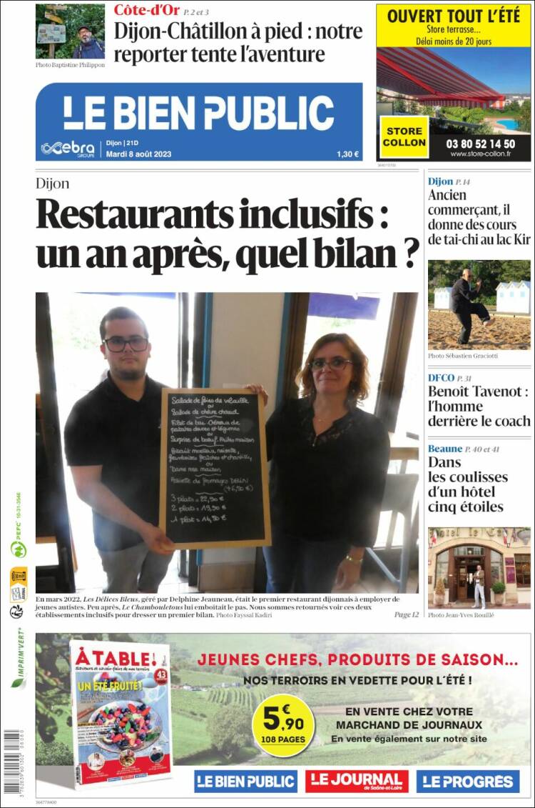 Portada de Le Bien Public (Francia)