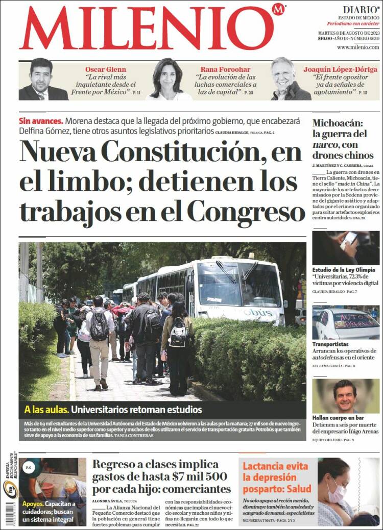Portada de Milenio - Estado de México (M&eacute;xico)