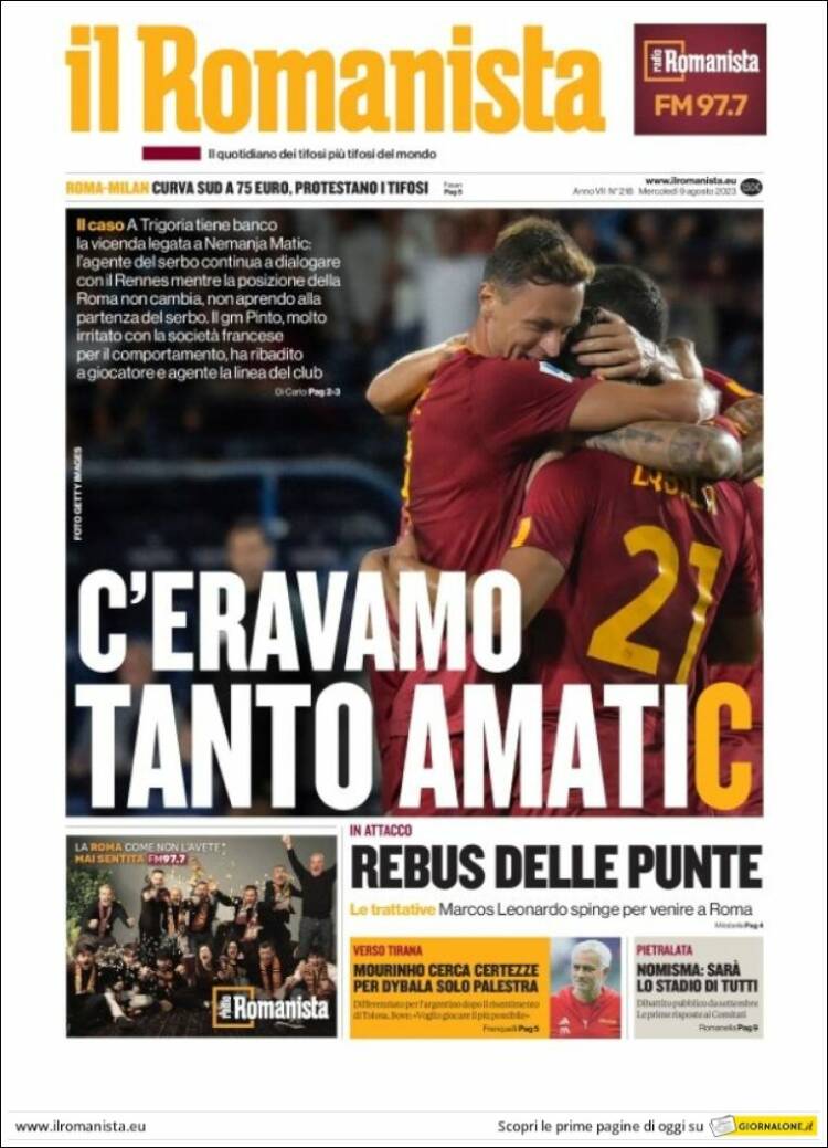 Portada de Romanista (Italia)