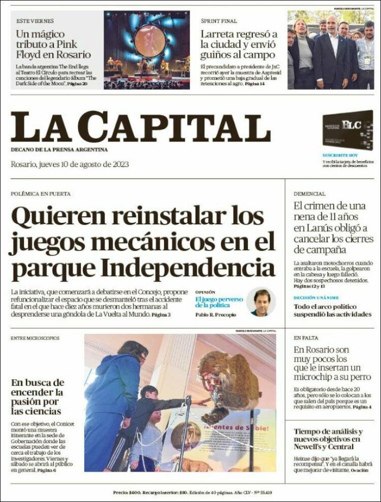 Portada de La Capital - Rosario (Argentina)