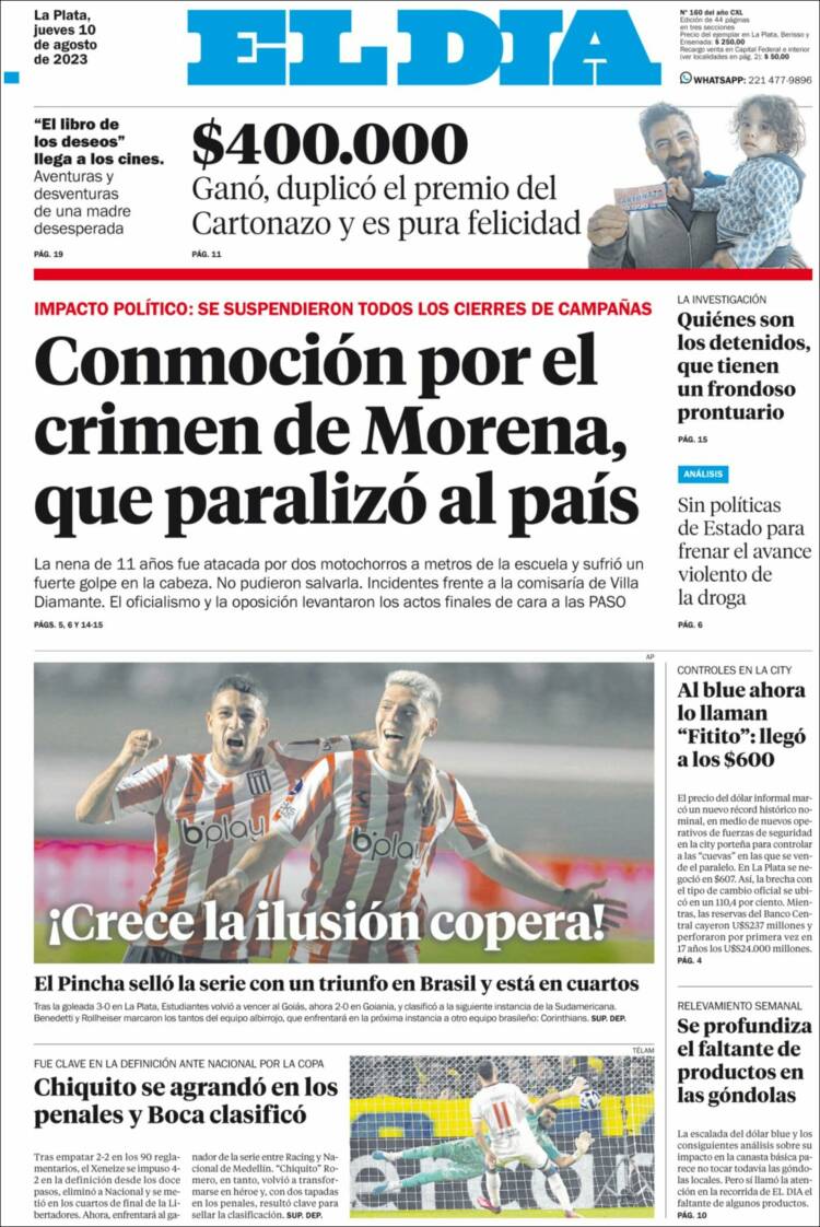 Portada de El Día de la Plata (Argentina)