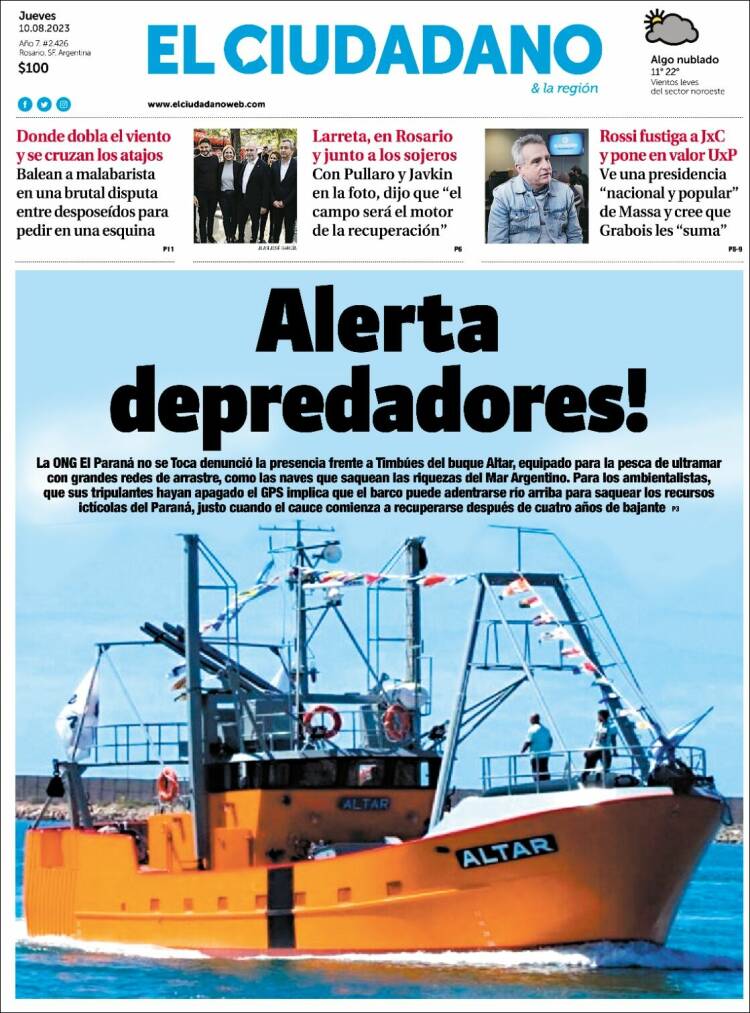 Portada de Diario El Ciudadano (Argentina)