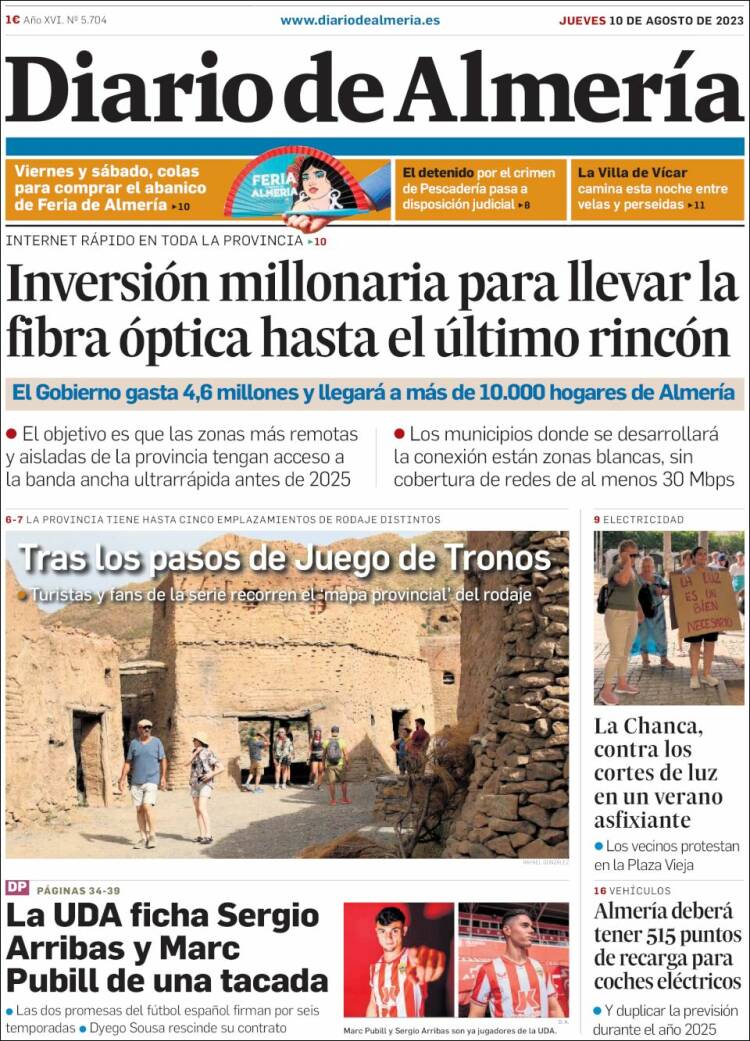 Portada de Diario de Almería (España)