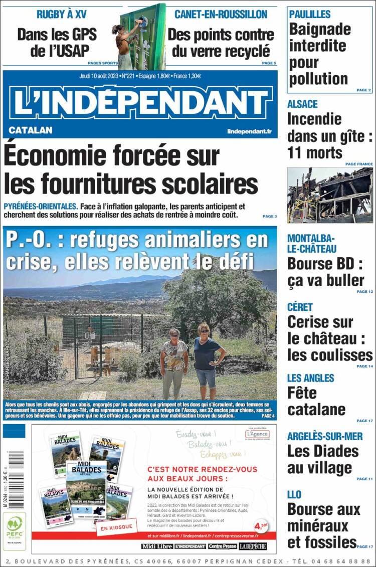 Portada de Le Indépendant (Francia)