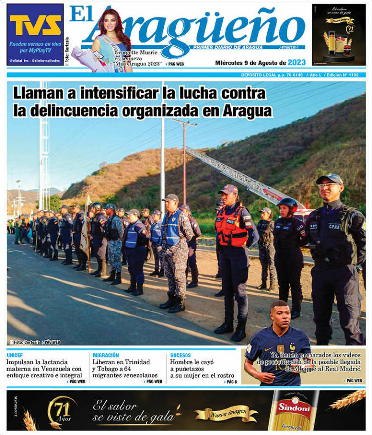 Portada de El Aragüeño (Venezuela)