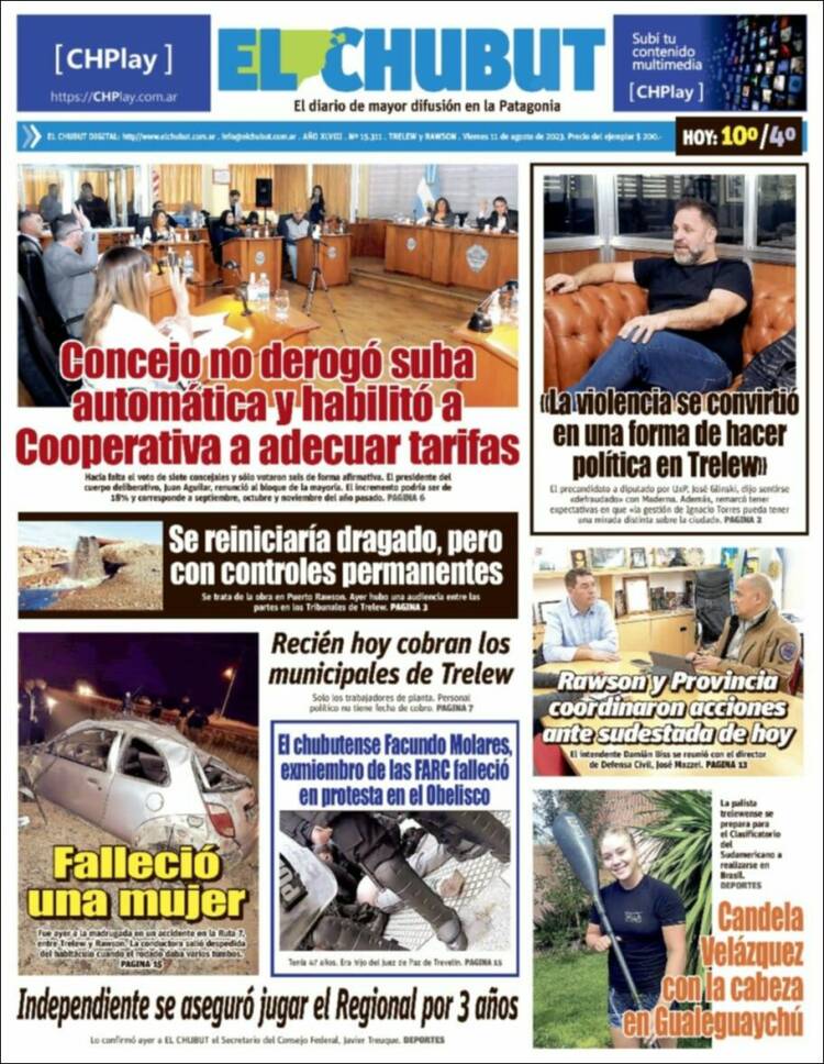 Portada de El Chubut (Argentina)